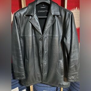 Black leather jacket